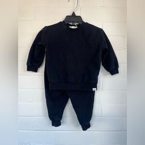 Miles the Label Basics Organic Cotton Black Sweat Suit Baby 6 months